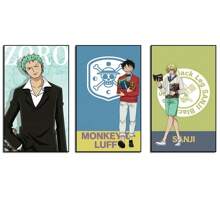 ONE PIECE Set de 1/3/6 pièces Posters sur canevas de One Piece - ZORO, SANJI, LAW, art mural minimaliste funky et preppy pour la décoration de chambre, dortoir, salon (sans cadre)