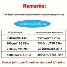 1PCHigh Pressure Car Wash Telescopic Hose, With Adjustable Nozzle - Durable Silicone, Flexible Pipe, American Standard Threaded Connectors, Multi-Functional Nozzle Design, For Yard, Lawn And Garden,