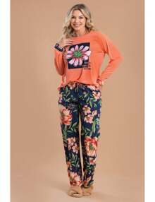Pijama Feminino Floral