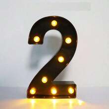 21.8cm LED Black Illuminated Letter & Number Decorative Light, Warm White, Battery Powered (Batteries Not Included), Suitable For Christmas Party Decor, Birthday Party, Baby Shower Decoration - Black - View 40