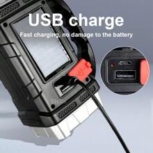 4/8 LED Ultra Brilhante Luz Solar Recarregável USB para Camping - Bateria Externa Portátil Lanterna, Bateria de Alta Capacidade, Porta Tipo-C, Adequado para Aventuras ao Ar Livre, Lanterna Recarregável, Luzes Solares Externas