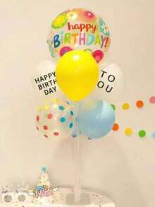 气球支架和气泵随机颜色、气球拱门套件、气球气泵、桌面气球支架、自粘底座、气球柱支架、气球配件、便携式手持充气机 - 随机颜色、适用于生日派对、结婚纪念日毕业典礼（不含气球） - 彩色 - 查看 4