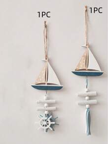 1pc Shell Wall Hanging Decor, Ocean Boho Farmhouse Coastal Theme Home Decor | Shells, Starfishes And Anchors Beach Nautical Decoration For Bathroom, Bedroom Or Living Room