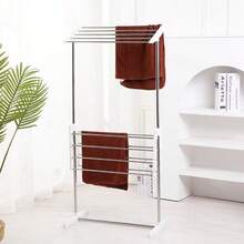 Tendedero retráctil ajustable, secadora de ropa, secadora de ropa independiente de acero inoxidable con barra ajustable - Adecuada para secar toallas, ropa interior, etc. - Adecuada para balcón y uso doméstico, secadora de ropa ahorradora de espacio - Multicolor - Ver 5