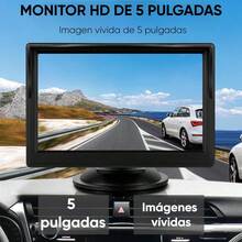 Cámara De Visión Trasera Set 2 En 1 Universal Monitor LED De 4.3 Pulgadas Para Estacionamiento Fácil En Automóvil Coche Y Camioneta Kit Práctico Ligero De Marcha Atrás Fácil Instalación W1105 - Negro - Ver 7