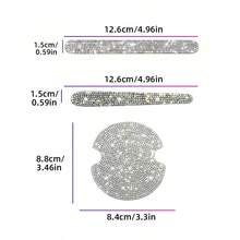 10 piezas Pegatinas de coche con brillantes rhinestones - Pegatinas para manijas de puertas de coche - Pegatinas para puertas de coche - Pegatinas decorativas para espejos retrovisores de coche - Pegatinas protectoras para cuencos de puertas de coche - Pegatinas antiarañazos y antichoques - diamantes de imitación brillantes - Ver 3