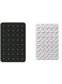 4/2/1 Pcs Silicone Suction Cup Square Phone Case Back Stand With 40pcs Double-Sided Suction Cups, Silicone Hands-Free Phone Holder For Selfie And Video Shooting (3 Colors)