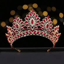 Corona de boda de cristal multicolor, tiara nupcial con brillos de lujo para mujeres, elegante corona de novia estilo europeo