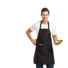 1pc, 3pcs, 6pcs, 12pcs Unisex Black Apron, Machine Washable Aprons For Men & Women