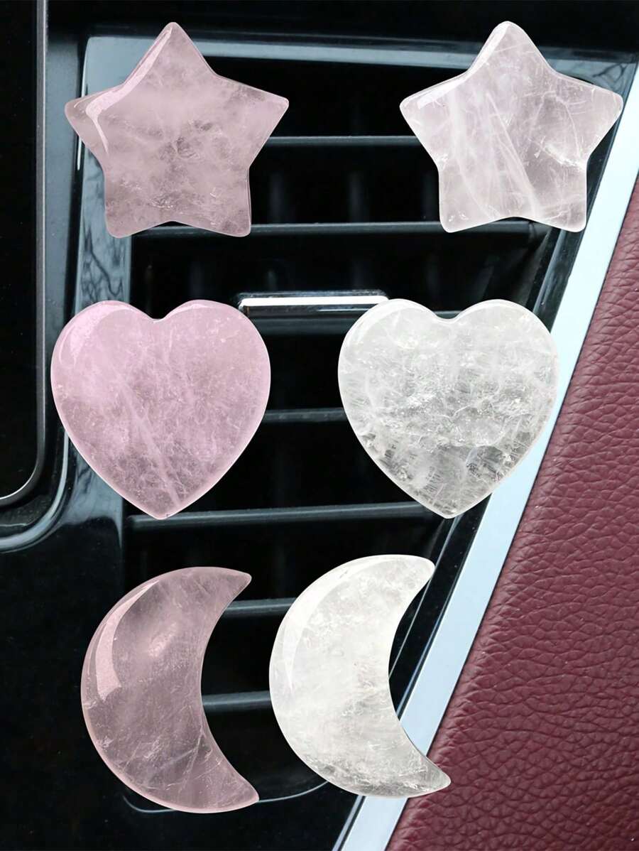 3pcs Crystal Moon Star Love Car Air Outlet Decorative Clip Car Air Conditioning Port Decorative Clip