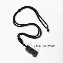 1PC Natural Crystal Black Tourmaline Labradorite Raw Stone Unpolished Gem Pendant Necklace Quartz Jewelry Women Necklace For Women Gifts
