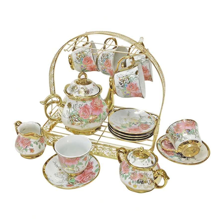 15 PCS Afternoon Tea Set Wedding Gift + 6 Spoons - Foam Polystyrene Packaging Commercial Grade Tableware (E-Commerce Quality) - 15-piece Set - View 1