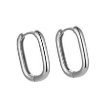 1 Pair Of Minimalist Personalized Exaggerated Oval Metal Earrings