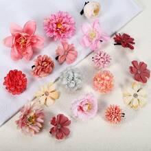 Flower Hair Clips, Fake Flowers Hair Accessories For Women - 18pcs Pink - View 5