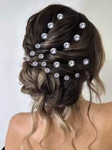 20 Stücke/Set DIY U-förmige Kristall Haarspangen Braut Haarzubehör, für Hochzeit, Party & Alltag