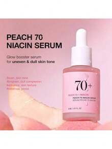 Serum Facial Peach 70 con Niacinamida 30ml - Sérum Iluminador e Hidratante - Reduce Poros y Manchas - Tratamiento Diario de Belleza - Rosa Pálido - Ver 2