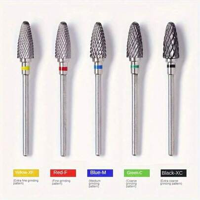 1 Or 5PCS/SET Tungsten Carbide Nail Polishing Bits Set - Professional Nail Drill Bits For Acrylic Gel Removal, Nail Art, Pedicure And Manicure - Unscented, Easy To Clean And Long-Lasting