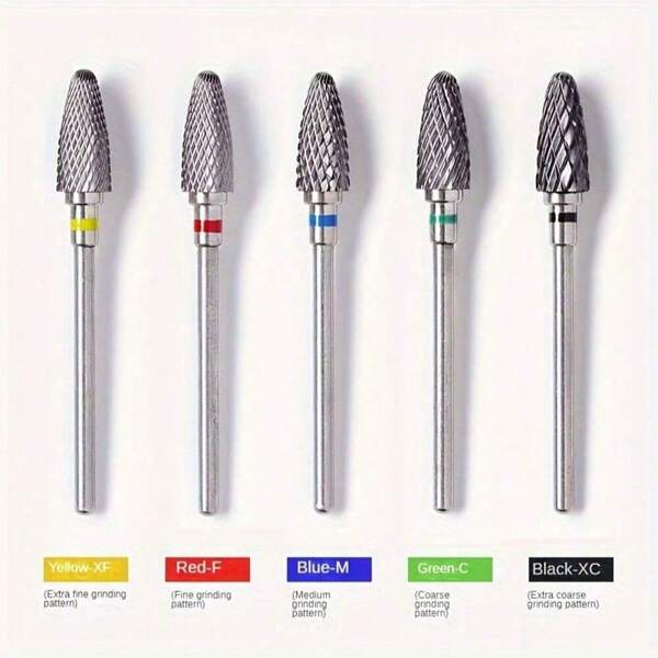 1 Or 5PCS/SET Tungsten Carbide Nail Polishing Bits Set - Professional Nail Drill Bits For Acrylic Gel Removal, Nail Art, Pedicure And Manicure - Unscented, Easy To Clean And Long-Lasting