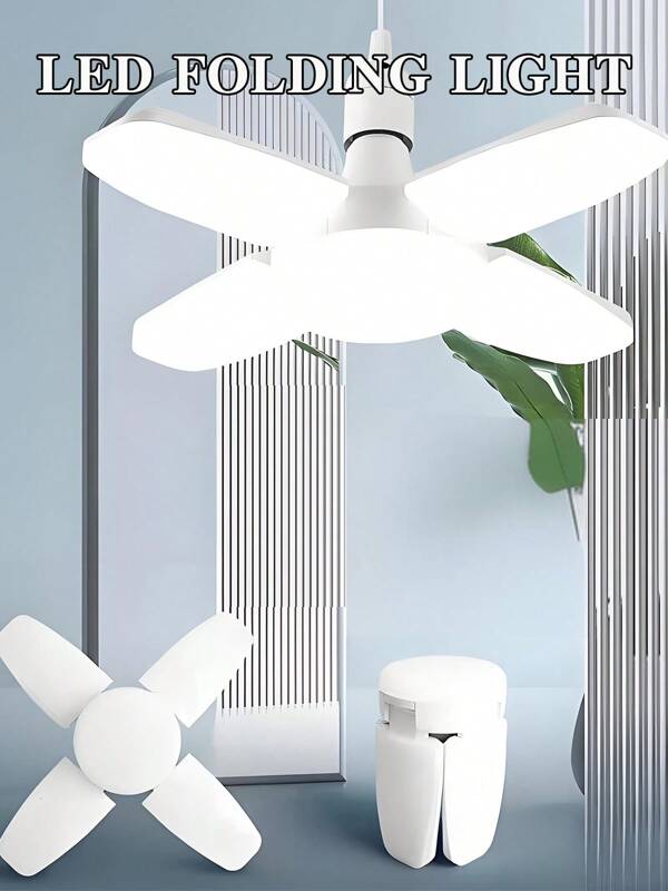 1 lampadina LED E27 da 28W con ventola e timer, plafoniera pieghevole con 40 o 52 perline, design stampato in 3D, per uso interno, cablata, senza batterie, plafoniera moderna con struttura per illuminazione interna, lampadina LED