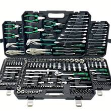 46 Pcs High-Quality Automotive Repair Tool Kit With Quick Ratchet And Allen Wrenches, Socket Set, Portable Storage Box, For Car Maintenance And Emergency Repair