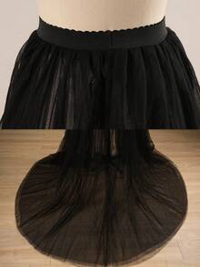 1 Pc Overskirt Tulle Skirt For Halloween White Black Royal Blue Ivory Dusty Pink Red Fall Clothes For Women - Multicolor - View 2