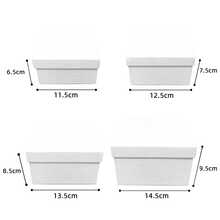 4 Stücke quadratische strukturierte Papierlagerboxen, weiß und schwarz, Schreibtisch Organizer, Geschenkverpackung