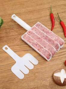 2 Pièces Formeur de boulettes de viande de cuisine, 4 boulettes de viande en 1 fois Outil de fabrication de boulettes de viande antiadhésif avec spatule de coupe, moule de fabrication de boulettes de viande créatif DIY pour sorbet, boules de riz, fabrication de boules de poisson