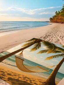 1 套夏季元素防沙沙滩毯套装包括沙滩垫、挂钩、手提袋、沙滩别针，适用于海滩、露营和野餐 - 彩色 - 查看 12