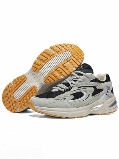 baasploa 1 par de nuevos zapatos casuales para hombre, con suela gruesa, cordones, malla transpirable, antideslizante y ligeros, para uso en exteriores y correr