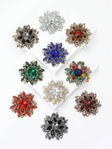 1pc Fashionable Rhinestone Flower Brooch Suitable For Daily Wear By Women Valentines,Mom,Mother,Mother's Day,Gift