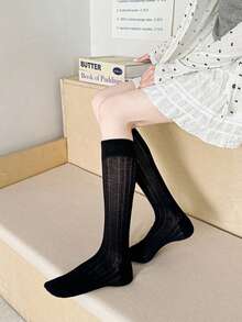 1 双/2 双/3 双/4 双网眼透气长袜女士袜子，纯色修身百搭