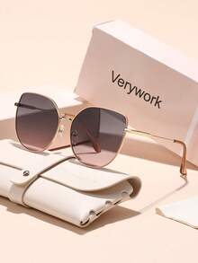 Verywork 1對大尺寸經典復古高品質INS風格品牌設計防紫外線女款太陽眼鏡，適合開車、購物、高爾夫、戶外、熱帶海灘度假及其他場合，時尚配件，遮陽效果佳，優雅百搭，適合家庭出遊、旅行、度假、夏季海灘度假及其他戶外活動 - 彩色 - 查看 7