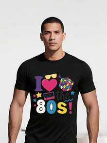Retro - trendy Playera Camisetas de "I Love the 80s"
