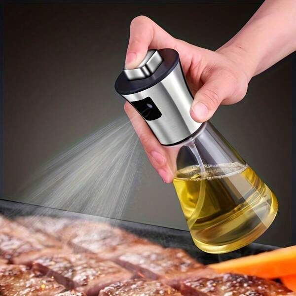 Rociador de aceite de vidrio de acero inoxidable - Gran capacidad, apto para cocina, barbacoa y uso al aire libre - Opción ideal para aceite de oliva y aceite de cocina - Regalo perfecto