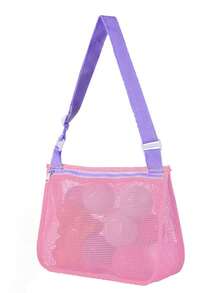 Lightweight Beach Mesh Tote Bag With Adjustable Shoulder Strap - Perfect For Shells, Beach And Holiday Essentials - Multicolor - View 14