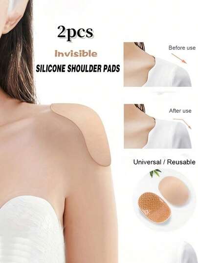 自粘式泡沫肩垫，肩部高度垫，无缝泡沫肩垫，针织面料包裹肩垫，耐用替换肩垫，适用于西装、连衣裙和各种服装，可用于西装外套、T恤等。