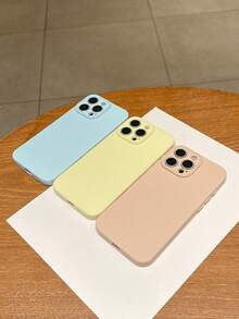 Funda de teléfono minimalista de color pastel sólido, 3 piezas, de silicona suave con cobertura completa y delgada, protectora, compatible con iPhone 16 Pro Max/15 Pro Max/14 Pro Max/13 Pro Max/12/12 Pro/XS Max/XR, resistente al agua, a los golpes, a las caídas y a los arañazos, regalo de primavera y Pascua - Multicolor - Ver 6