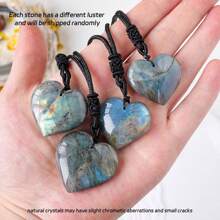 1PC Natural Crystal Black Tourmaline Labradorite Raw Stone Unpolished Gem Pendant Necklace Quartz Jewelry Women Necklace For Women Gifts