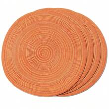 2 pezzi/4 pezzi/6 pezzi, Sottopiatto rotondo intrecciato da 15", lavabile, antiscivolo e resistente al calore, adatto per casa, pranzo, decorazione festa