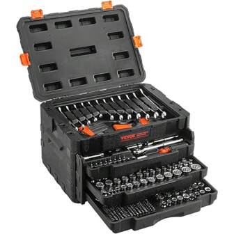 46 pièces Kit de douilles de clé à cliquet, set d'outils manuels en acier chrome vanadium, outils de mécanicien automobile, boîte à outils, outils pour hommes, outils, outils de travail, pièces de moto, pièces de voiture, sac à outils, cadeau pour papa, kit d'outils de mécanicien, pièces de vélo, set d'outils de réparation, set de tournevis, outils de réparation extérieurs, boîte de rangement, utilisation pour l'entretien de la maison, portable, cadeau de Noël