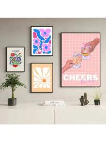 Affiche d'art mural représentant la fille du marché aux fleurs de Matisse, un chat, un oiseau et une fraise, pour la décoration de salon. Peinture sur canevas, images murales, décoration de salon, peintures cadeaux avec cadre en option