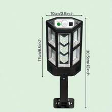 1 Peça Luminária de Parede LED com Sensor de Movimento Alimentada por Energia Solar, Prova d'água IP65, 3 Modos de Iluminação, Controle Remoto, Ângulo Ajustável, Lâmpada de Segurança Plástica para Jardim, Área Externa, Caminho, Entrada