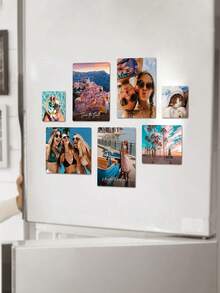 1pc Customized Photo Magnet, Personalized Pet And Family Photo Print Refrigerator Magnet, Pet Memorial Gift, Dog Lover Gift, Photo Paper Fridge Decor, Kitchen Souvenir, Housewarming Gift, Unique Gift, Keepsake - Multicolor - View 7
