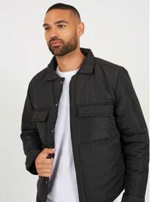 brave soul Padded Shacket - Black - View 4