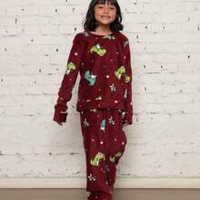 ***Check The Measurements Carefully*** Children's Pajama Set/Fleece Ultra Soft/Boy, Unisex. - Burdeos - Ver 5