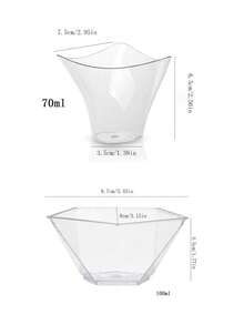 10/25/50pcs Transparent Wave Shaped Plastic Mousse Cup Dessert Cup Ice Cream Cup Creative Dessert Cup, Christmas Party Christmas Decor Christmas Decorations Christmas Gifts And, Halloween Party Halloween Decor Halloween Decorations Halloween Gifts