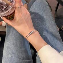 Pulseira feminina ajustável vazada com céu estrelado, 1 peça, uso casual diário