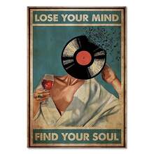 1pc Wall Arts Posters Vintage Decorative Board Wall Retro Images Canvas Painting Kindness Losing Reason Find Your Soul Yoga Poster Retro Home Decoration Optional Frame ,Wall Art With Frame - Multicolor - View 19