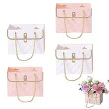 Flower Packaging Paper Box, Bouquet Storage Basket, Light Luxury INS Style Storage Bucket, Flower Shop Handbag, Bouquet Packaging Basket, Flower Shop Packaging Box, Suitable For Flower Packaging, DIY, Gift Giving - Multicolor - View 7