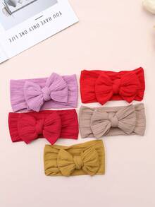 12pcs Candy Color Nylon Large Bow Baby Headbands - Multicolor - View 5